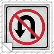 No U-Turn Novelty Square Sticker Decal