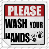 Please Wash Your Hands Novelty Square Sticker Decal