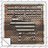 Welcome To The Farm Corrugated Cow Novelty Square Sticker Decal