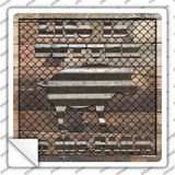Better On The Farm Corrugated Pig Novelty Square Sticker Decal