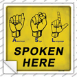 American Sign Language Novelty Square Sticker Decal