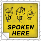 American Sign Language Novelty Square Sticker Decal