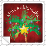 Mele Kalikimaka Novelty Square Sticker Decal