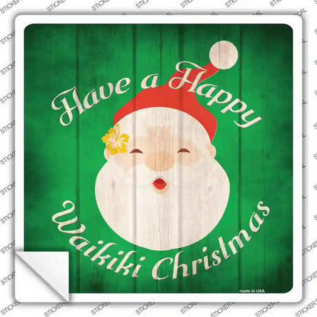 Waikiki Christmas Novelty Square Sticker Decal