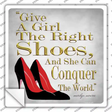 Give A Girl Shoes Novelty Square Sticker Decal