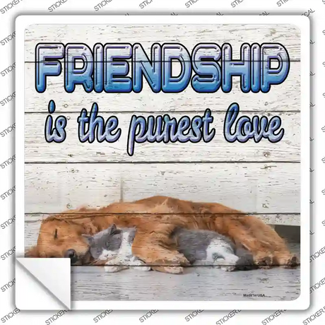 Pet Friendship Novelty Square Sticker Decal