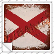 Alabama Rusty Stamped Novelty Square Sticker Decal