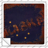 Alaska Rusty Stamped Novelty Square Sticker Decal
