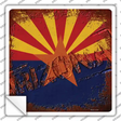 Arizona Rusty Stamped Novelty Square Sticker Decal