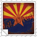 Arizona Rusty Stamped Novelty Square Sticker Decal