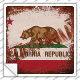 California Rusty Stamped Novelty Square Sticker Decal