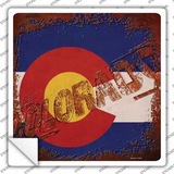 Colorado Rusty Stamped Novelty Square Sticker Decal