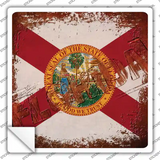Florida Rusty Stamped Novelty Square Sticker Decal