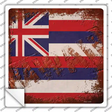 Hawaii Rusty Stamped Novelty Square Sticker Decal