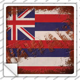 Hawaii Rusty Stamped Novelty Square Sticker Decal
