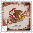 Illinois Rusty Stamped Novelty Square Sticker Decal