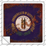 Kentucky Rusty Stamped Novelty Square Sticker Decal