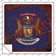 Michigan Rusty Stamped Novelty Square Sticker Decal