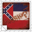Mississippi Rusty Stamped Novelty Square Sticker Decal