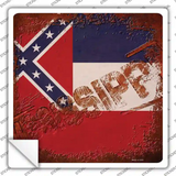 Mississippi Rusty Stamped Novelty Square Sticker Decal