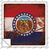 Missouri Rusty Stamped Novelty Square Sticker Decal