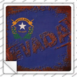 Nevada Rusty Stamped Novelty Square Sticker Decal