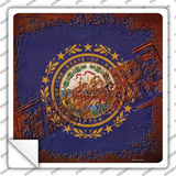 New Hampshire Rusty Stamped Novelty Square Sticker Decal