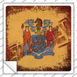 New Jersey Rusty Stamped Novelty Square Sticker Decal