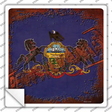 Pennsylvania Rusty Stamped Novelty Square Sticker Decal
