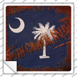 South Carolina Rusty Stamped Novelty Square Sticker Decal