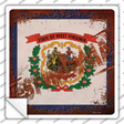 West Virginia Rusty Stamped Novelty Square Sticker Decal