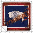 Wyoming Rusty Stamped Novelty Square Sticker Decal