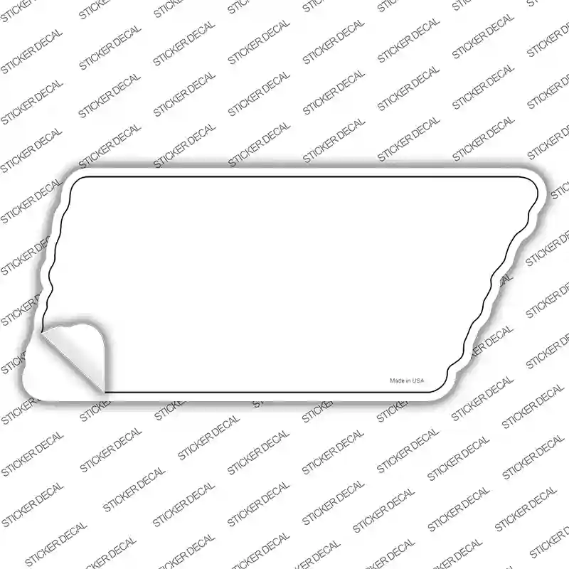 White Solid Novelty Tennessee Shape Sticker Decal
