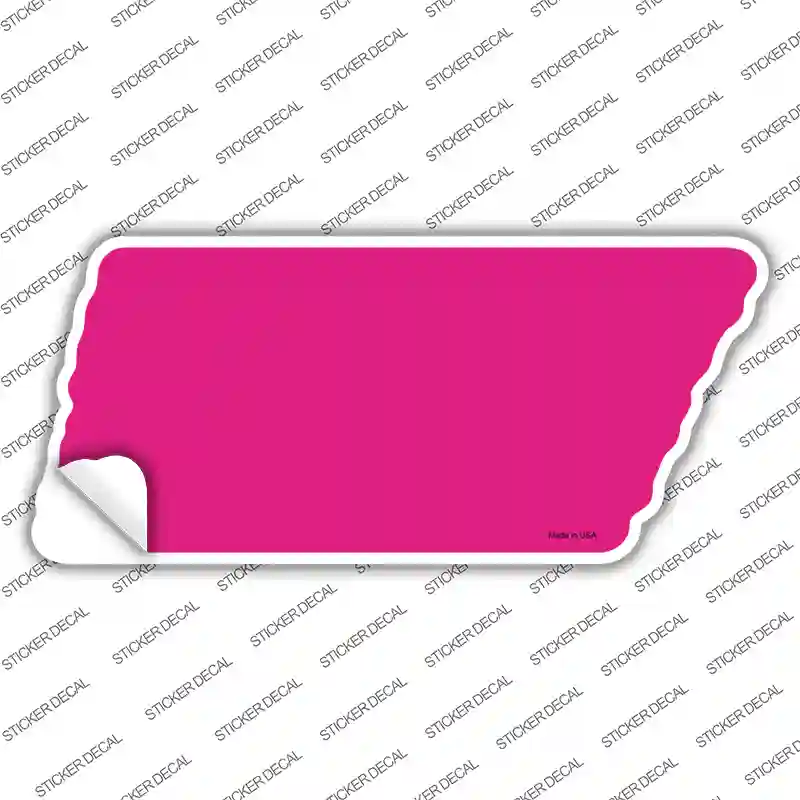 Pink Solid Novelty Tennessee Shape Sticker Decal