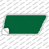 Green Solid Novelty Tennessee Shape Sticker Decal