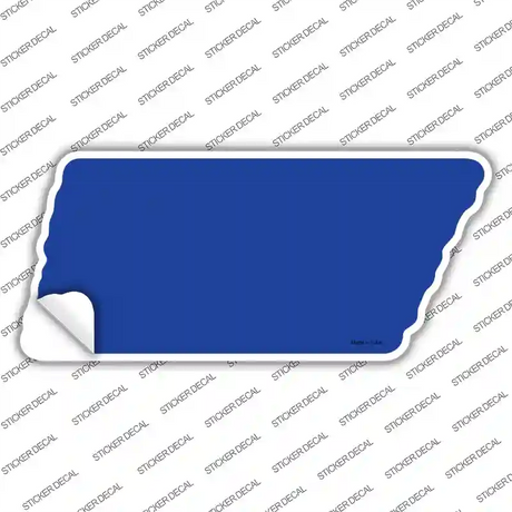 Blue Solid Novelty Tennessee Shape Sticker Decal