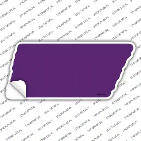 Purple Solid Novelty Tennessee Shape Sticker Decal