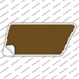 Brown Solid Novelty Tennessee Shape Sticker Decal