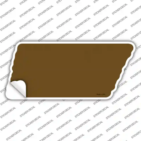 Brown Solid Novelty Tennessee Shape Sticker Decal