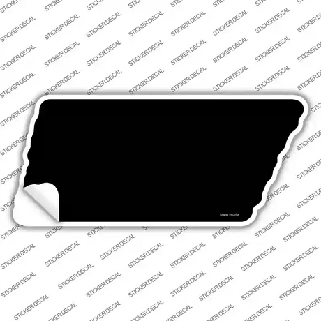 Black Solid Novelty Tennessee Shape Sticker Decal