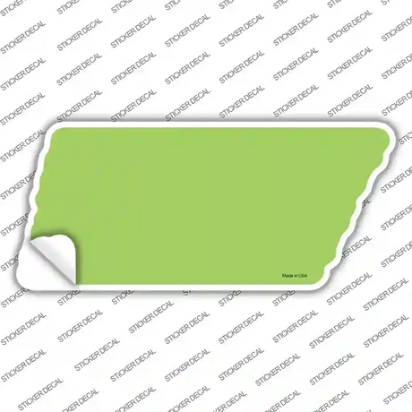 Lime Green Solid Novelty Tennessee Shape Sticker Decal