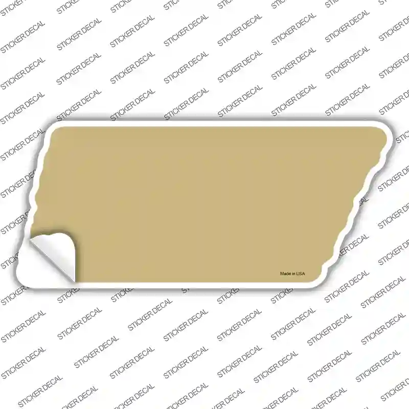 Gold Solid Novelty Tennessee Shape Sticker Decal