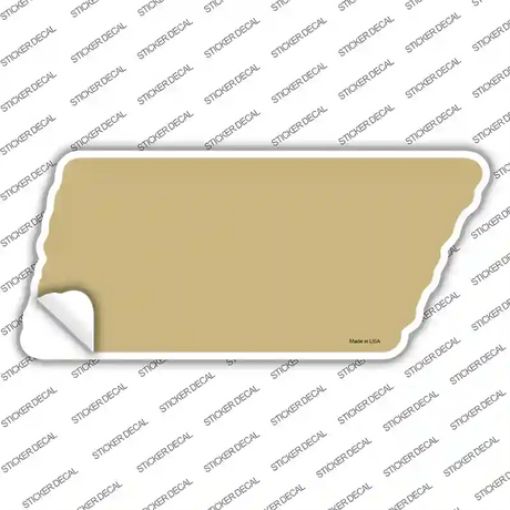 Gold Solid Novelty Tennessee Shape Sticker Decal