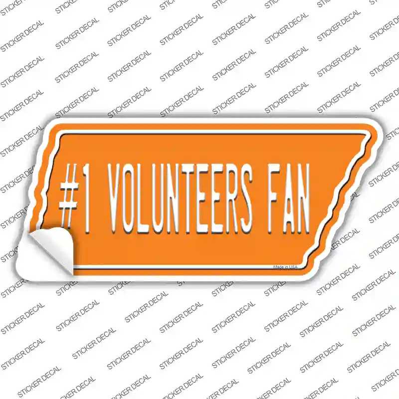 Number 1 Volunteers Fan Novelty Tennessee Shape Sticker Decal