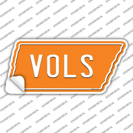 Vols Novelty Tennessee Shape Sticker Decal