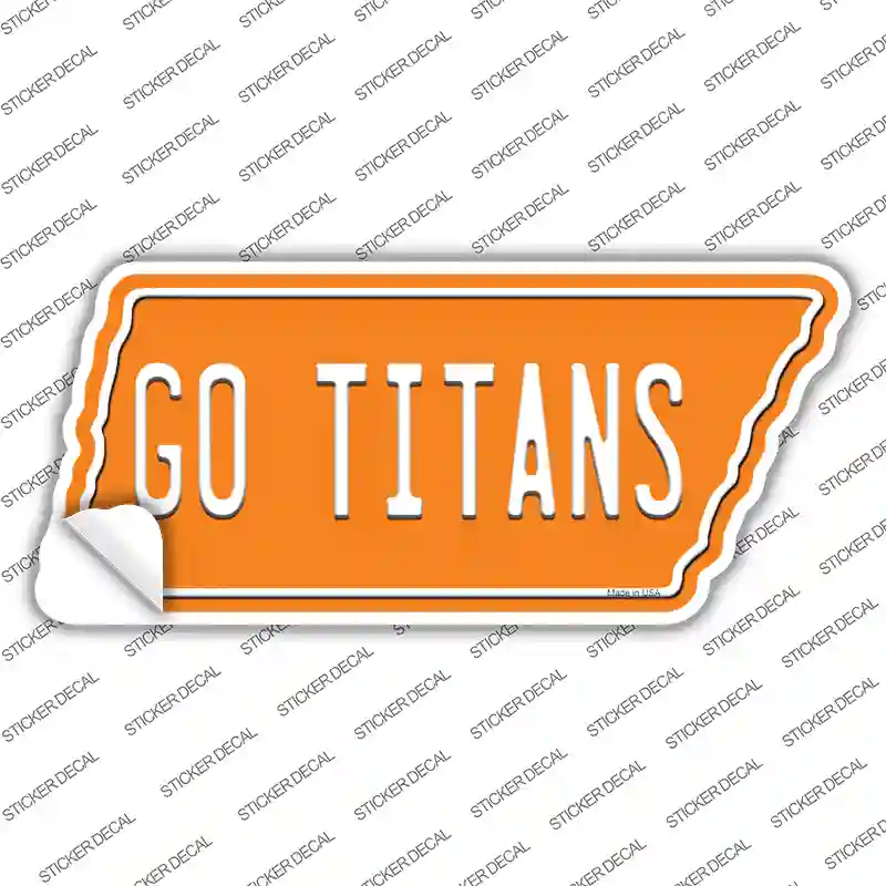 Go Titans Novelty Tennessee Shape Sticker Decal