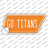 Go Titans Novelty Tennessee Shape Sticker Decal