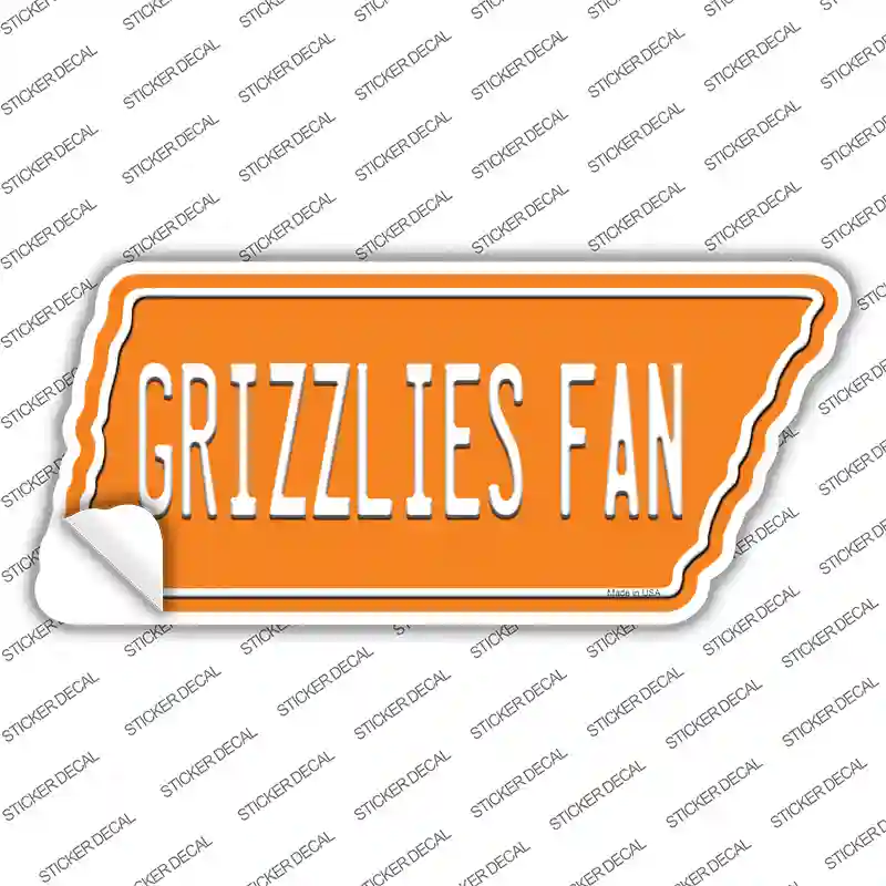 Grizzlies Fan Novelty Tennessee Shape Sticker Decal