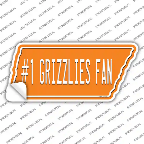 Number 1 Grizzlies Fan Novelty Tennessee Shape Sticker Decal