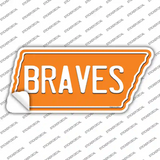 Braves Novelty Tennessee Shape Sticker Decal